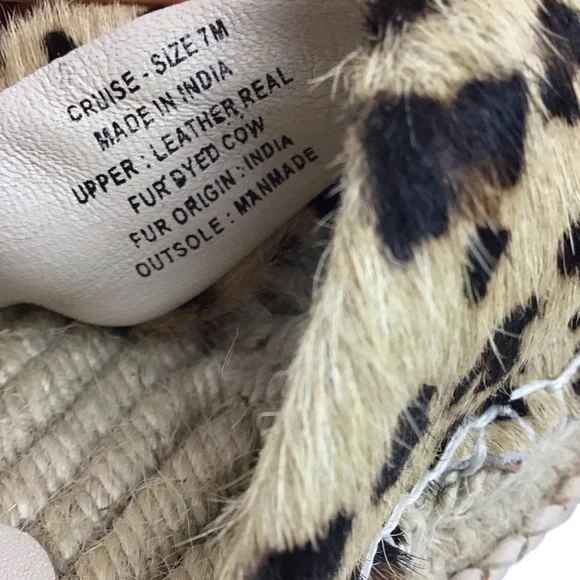 Anthropologie Matisse Cruise Espadrille Leopard Print Calf Hair Slide Sandal | 7 - Picture 9 of 11